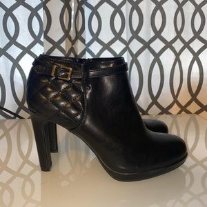 Black high heeled booties